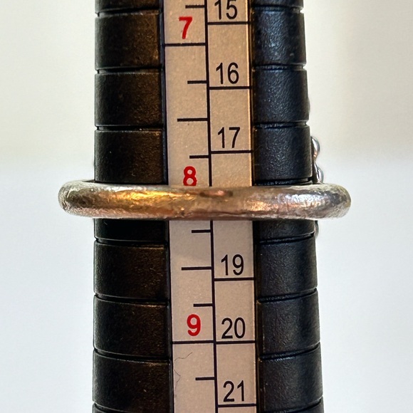 Faux Turquoise Silver Tone Ring Southwest Native Design Size 8 Costume Ring - Picture 7 of 7